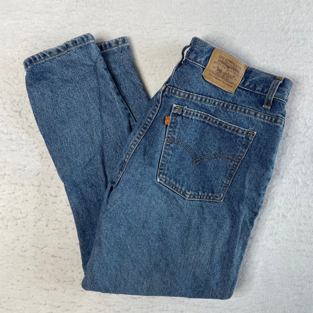 Levi's‎ Jeans Womens 16 Blue Orange Tab Vintage High Rise Tapered Leg Denim